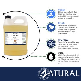 Organic Castor Oil-Ricinus Communis-100% Pure, Clean, Naked Castor Oil, (16 Ounce)