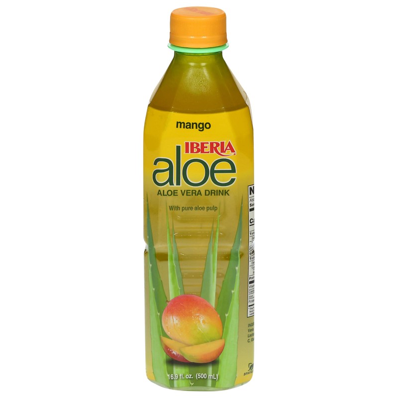 Iberia Aloe Vera Drink With Aloe Vera Pulp, Mango, 16.9