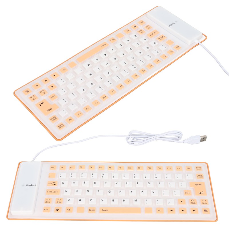 Silicone Keyboard Fully Sealed Design Lightweight Portable Silent Soft Comfortable