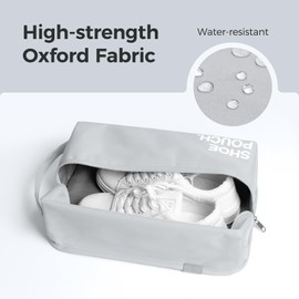 pack all Shoe Bag for Travel, Water-Resistant Travel Bag Shoe Storage Organizer Shoe Pouch Packing Cube for Travel Gym Sport Business Trip Stylish (Grey)