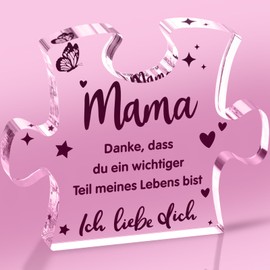 Muttertagsgeschenk Personalisiert, Coole Muttertagsgeschenke für Mama,Puzzle geformte Acryl Block- Geschenk für Mama,Mama Geschenk für Geburtstag Muttertag Christmas