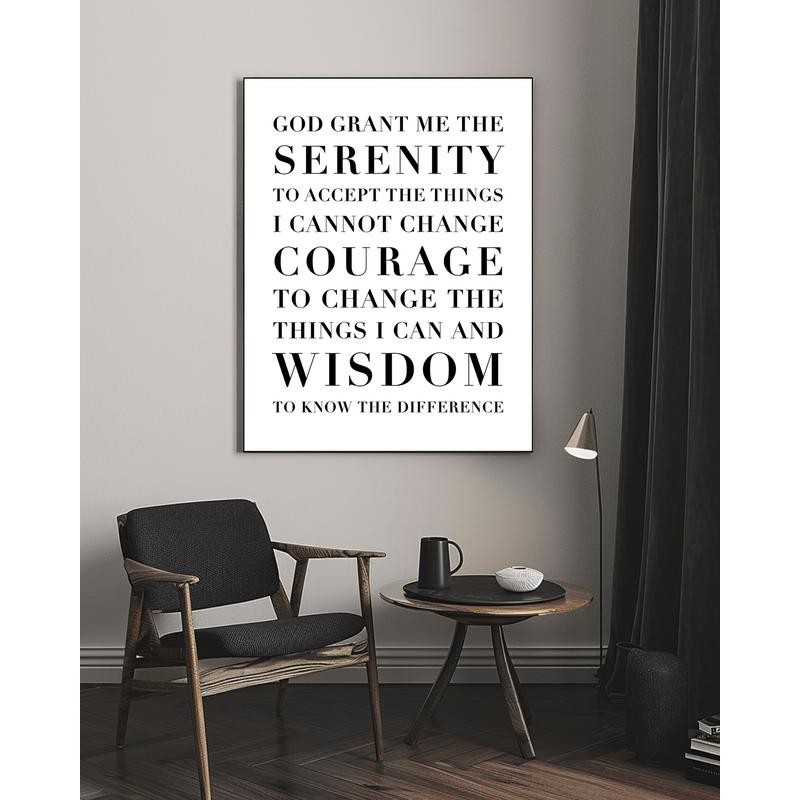 The Serenity Prayer Capitalized Poster - white: 12x16 inch