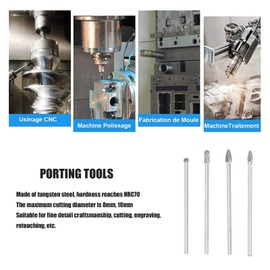 Juego de Fresas Rotativas de Carburo, 4 Piezas, Vástago de 1/4 Pulgadas para Carpintería, Perforación, Talla de Metal