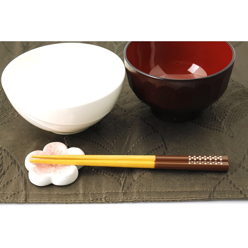 isida Chopsticks Lunch Dots Mini Brown 18 cm