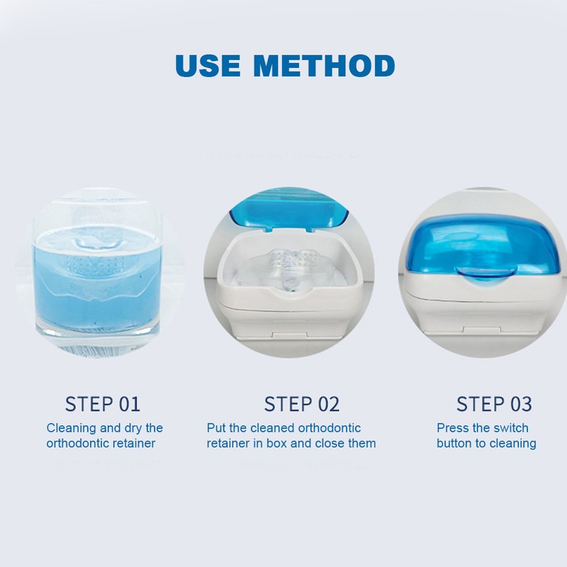 Orthodontic Retainer UV Cleaning Box Portable Denture Ultraviolet Cleaning Box