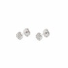 Mondepetit Children's Baby Round Zircon Earrings White Gold 18 Carat