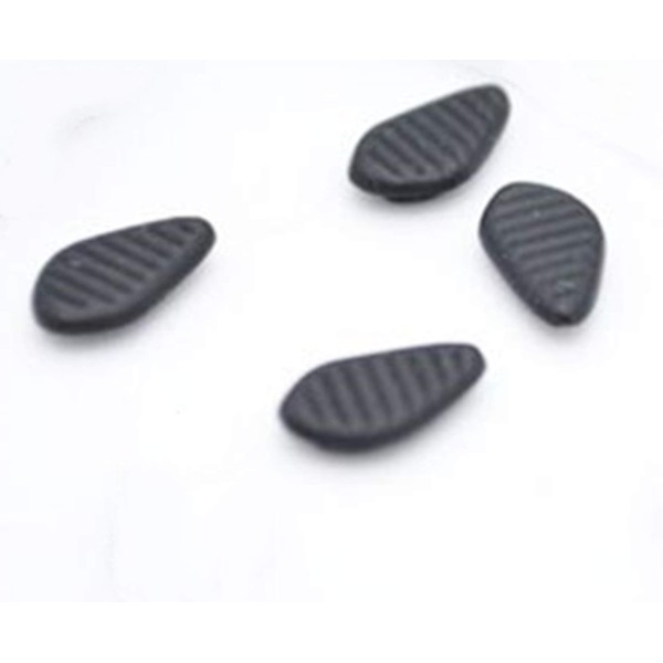 NicelyFit Clip-on Silicon Rubber Nose Pads Buds Pieces Cushion Silicon Rubber for Eyeglasses Glasses Sunglasses Frames Accessory BT001 (Black - 2 Pairs)