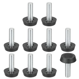 PATIKIL - 10 niveladores de muebles ajustables de rosca M8 x 25 mm, niveladores de patas de muebles atornillados de acero en patas de nivelación rosca