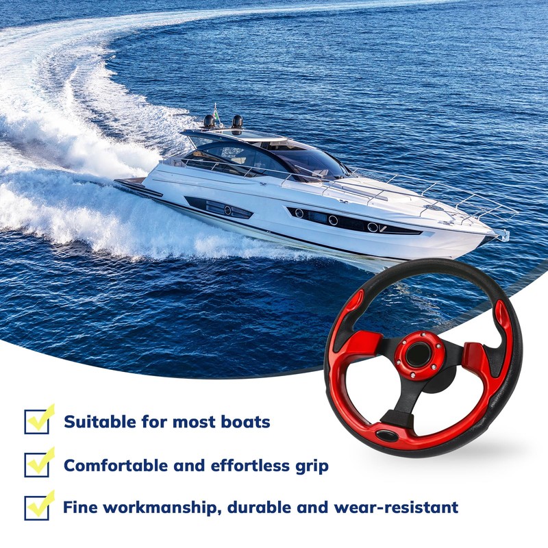 12.5 Inch Boat Steering Wheel with 3/4“ Axle Marine Steering