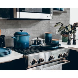 COLAMO Luxury 10PCS Peel and Stick Backsplash Tiles, Thicker Self Adhesive Subway Tiles, Faux Stone Matt Tile, Stick on Accent Wall for Bathroom, Living Room, RV, Bedroom, Fireplace, Light Gray