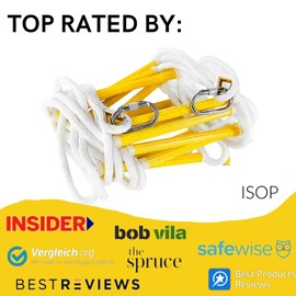 Rope Ladder Fire Escape 8ft | Emergency Extension Ladder | Weather Resistant with Spring Hooks | Fast to Deploy & Easy to Use - Compact & Lightweight - Weight Capacity up to 2000 lb (8ft)