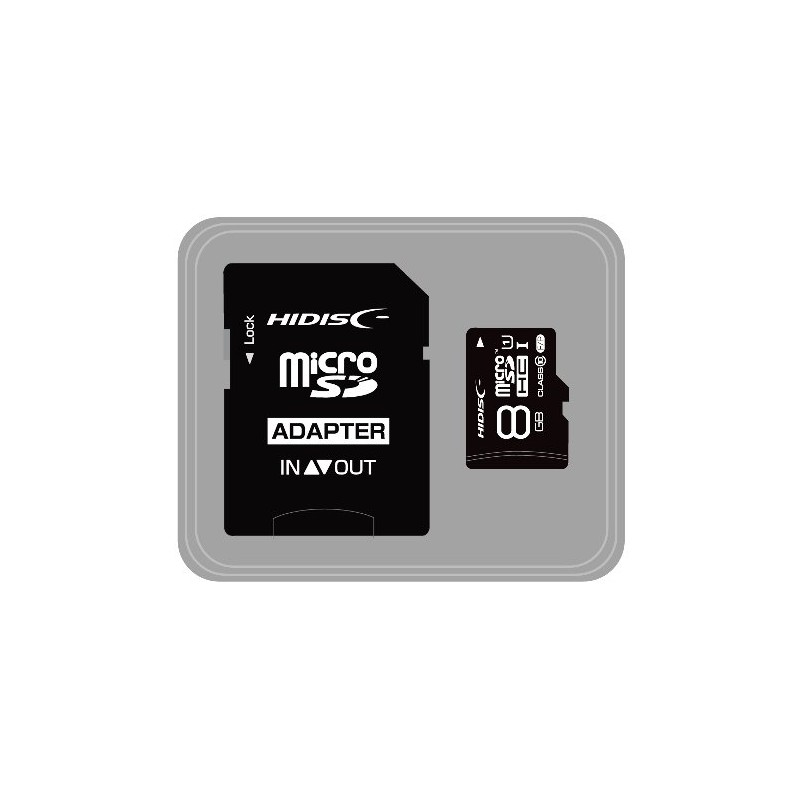 HIDISC HDMCSDH8GCL10UIJP3 MicroSDHC Card 8GB CLASS10 UHS-1 Compatible with SD