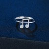 MICMIF Ring Music Note Silver 925 for Women Girls Adjustable