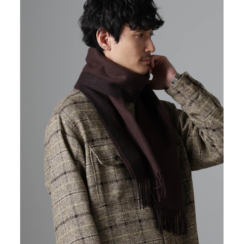 Nano Universe 668-4241201 Men's Soft Cashmere Blend Scarf, 050 brown