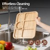 WILLKOMMEN Charcuterie Board with Lid- 6 Section Rectangular Serving Tray