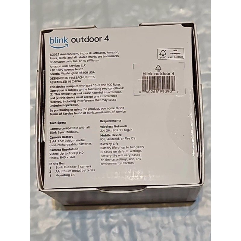 Blink Outdoor 4 4th Gen Wireless Add-On Security Camera (Sync