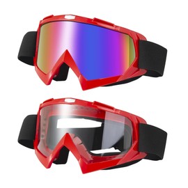 LJDJ Dirt Bike & Motorcycle Goggles 2 Pack - ATV, Riding, Ski & Racing Goggles - Windproof, Offroad Protective Glasses for Men, Women & Youth