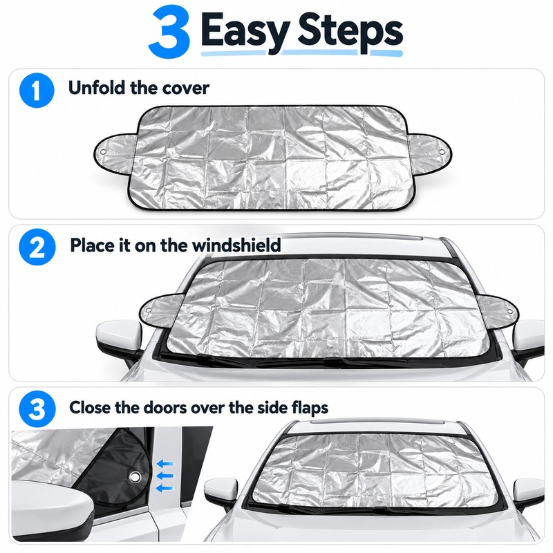 Waterproof Car Windshield Snow Cover – Protective Sun Shade for
