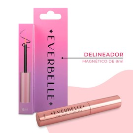 Everbelle Delineador Magnético de Larga Duración - 1 Líquido Negro Mate. Para Pestañas Postizas Magnéticas A Prueba de Agua (8ML c/u).