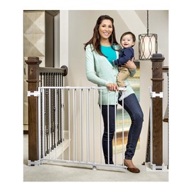 Regalo Safety top of Stairway & Bottom Extra Wide Baby Gate, Includes Banister & Wall Mounting Kit, Babies, Toddlers & Pets, Ages 6–24 Months, Tested & Trusted, American Designed, Family Owned