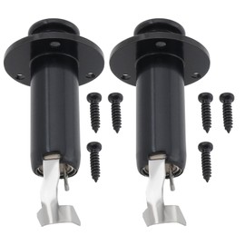 LT Easiyl 2Pcs Acoustic Electric Guitar Bass Mono Endpin Output Jack with Screw Button Jack Socket Suitable for 6.35mm Plugs Cylinder Jack(Black)