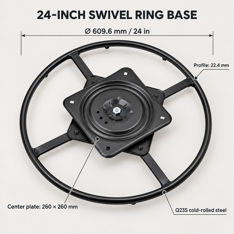 Heavy Duty Q235B Steel Recliner Swivel Ring Base with 10