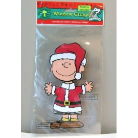 Peanuts Charlie Brown Christmas Jelz Window Cling Santa Suit 8" New