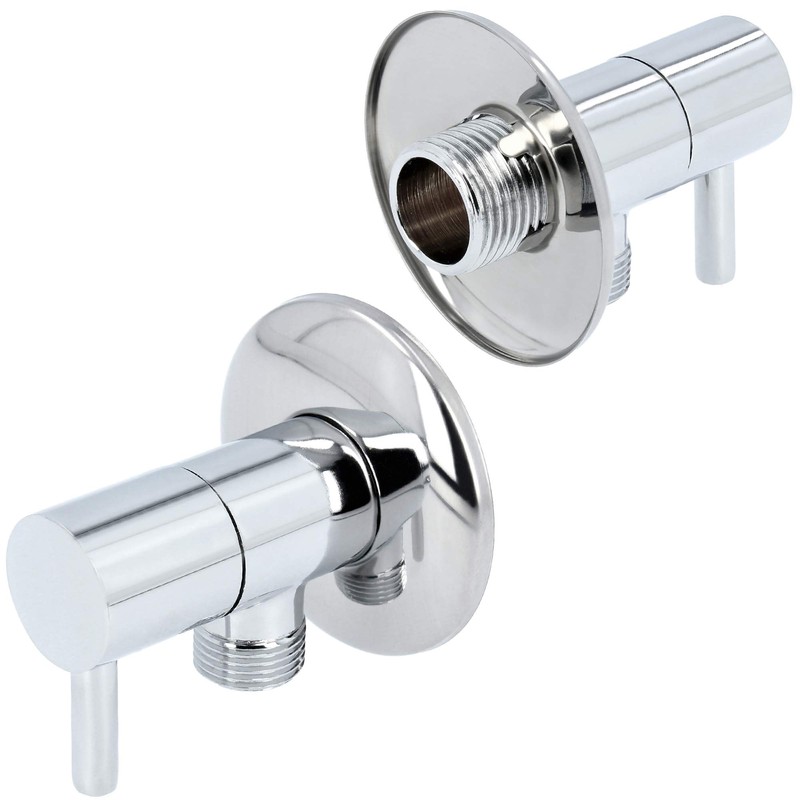 Designer Angle Valve with Ceramic Head and Rosette DN10 1/2