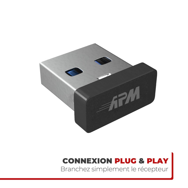 APM Office-Maus, kabellos, 2,4 GHz, leise, USB-Empfänger, DPI verstellbar 800/1200/1600,