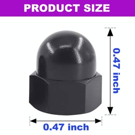 SINGWAYS Black License Plate Retainer Nuts/Screws Compatible with Volvo XC90/ S60/ S40/ S90/ V60/ V90 (Screws onto Existing Stud) - Tall Dome/Acorn Head with Flange Stainless Steel Cap - 4 PCS