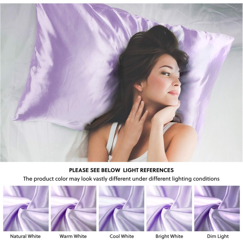 Satin Pillow Cases: (Lavender,Queen)