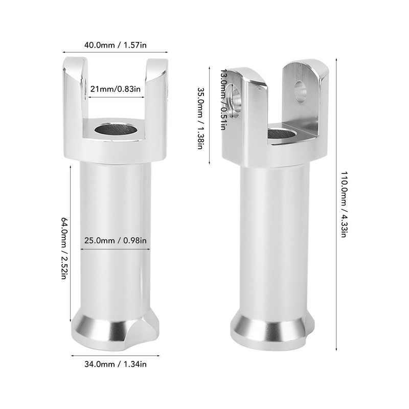 Passenger Foot Peg Mounts Kit 50500769 Silver Sturdy Stable High