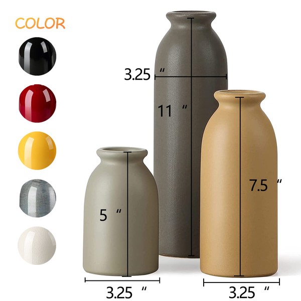 CwlwGO CWLWGO-Ceramic Matte Vase for Home Decor, Modern and Minimalist