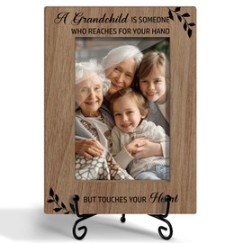 BSNZZIO Grandparents Picture Frames, Thank You Gifts Birthday Gifts for Grandpa Grandma, Wooden Picture Frame with Stand Office Home Desk Decor Tabletop Display -TXK50