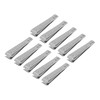 10pcs Fish Bone Tweezers Stainless Steel Flat Tip Hair Tweezers