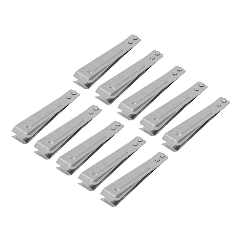 10pcs Fish Bone Tweezers Stainless Steel Flat Tip Hair Tweezers