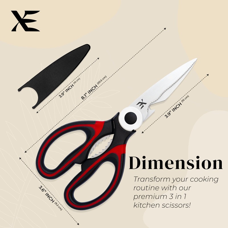XE Kitchen Shears Heavy Duty - Stainless Steel Meat Scissors