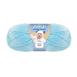 Yatsal 100% Acrylic 3-Ply Knitting Baby Yarn 100 g, Baby Blue