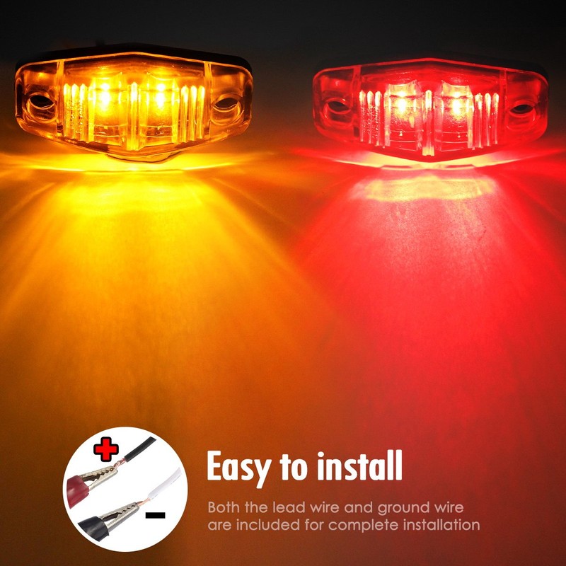 Partsam Submersible Under 80" LED Trailer Light Kit,Square Stop Turn