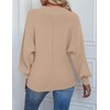 TECREW Womens Long Sleeve Crew Neck Ribbed Knit Solid Color