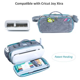 IMAGINING Carrying Case for Cricut Joy Xtra, Joy Extra Carrying Bag with Pockets for Cricut Accessories and Tools, Front and Back Side Full Open