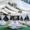 10ftx40ft White Backdrop Ceiling Drapes,2Panels 40ft Height Wrinkle Free Tent