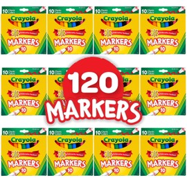 Crayola Broad Line Markers (12pk), Teacher Supplies, Bulk School Coloring Markers for Kids, Must Have Classroom Essential for Preschool & Kindergarten