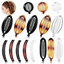 16 Piece Banana Hair Clips Set, Classic Clincher Combs Large Double Comb Banana Clip, Hair Clips, Double Comb Banana Ponytail Holder Clip for Women Girls, 4 Styles