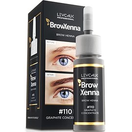 BrowXenna Tinte de cejas de henna para profesionales y principiantes, henna natural real orgánica, color oscuro, tinte permanente para cejas (110)