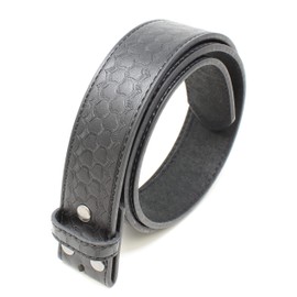 BC Belts Leather Belt Strap with Dragon Scale Embossed Pattern 1.5" Wide with Snaps, Black, Small (28-30)