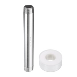 HARFINGTON Stainless Steel Nipple Pipe Fitting 3/4" NPT x 3/4" NPT Male Threaded 7.99" Length Nipple Cast Pipe for Connecting Extending Beer Machine Bathroom Gas Air Plumbing