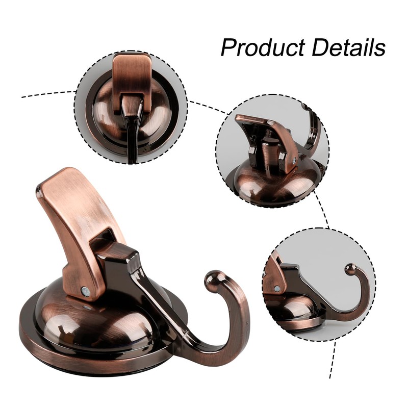 Thyonta 2PCS Wall-Mounted Vacuum Suction Cup Hooks Powerful No-Punch Vacuum