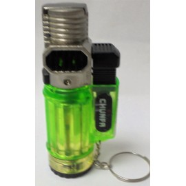 7 Eclipse Single Flame Torch Novelty Lighters, Refillable Butane Lighter, Child Resistant 1830-7