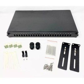 RiteAV 19" 1U 24 Port Fiber Patch Panel Drawer Type Un SC Simplex/LC Duplex